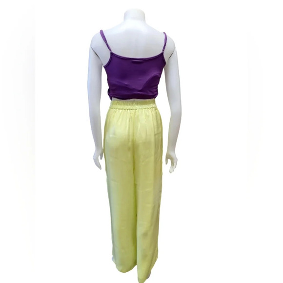 House Of Harlow NWT Wide Leg Fully Lined  Yellow Pants Size Medium - Picture 4 of 9